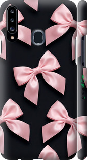 3D пластиковий матовий чехол Coquette Ribbons Dark Coquette для Samsung Galaxy A20s A207F - 6767m-1775 изображение 