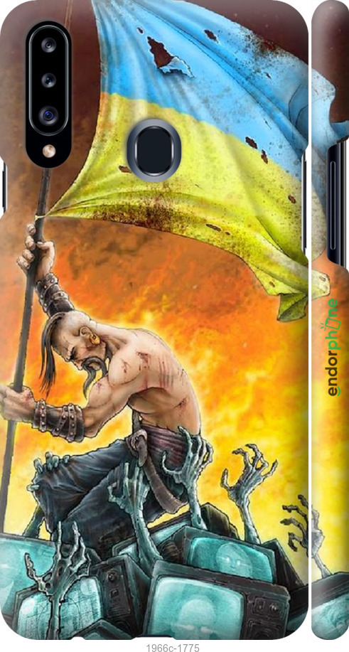 

3D пластиковий матовий чохол "Сильна Україна" для Samsung Galaxy A20s A207F, Синій