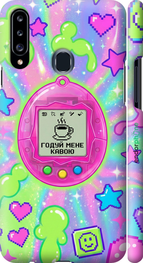 3D пластиковый матовый чехол Y2K Aesthetic Retro Pet: Годуй мене кавою для Samsung Galaxy A20s A207F - 6784m-1775 изображение 