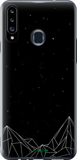 2D пластиковый чехол Черно белые абстрактные горы для Samsung Galaxy A20s A207F - 6437t-1775 изображение 