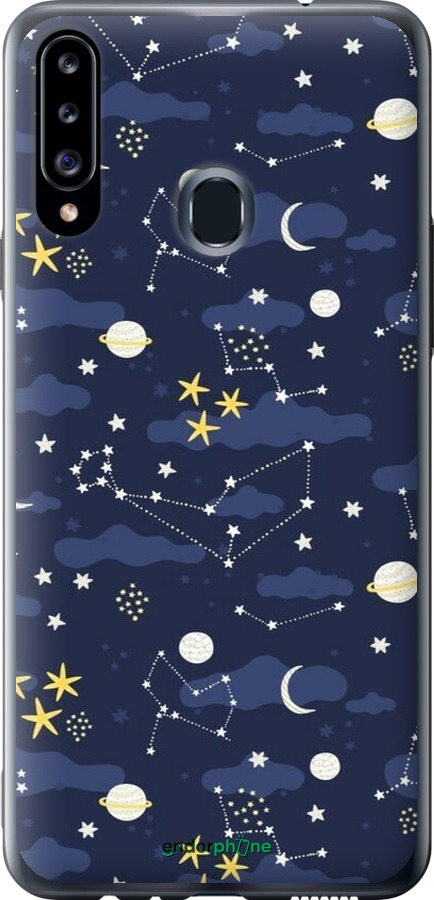 2D пластиковий чехол Астрономічний візерунок для Samsung Galaxy A20s A207F - 6446t-1775 изображение 
