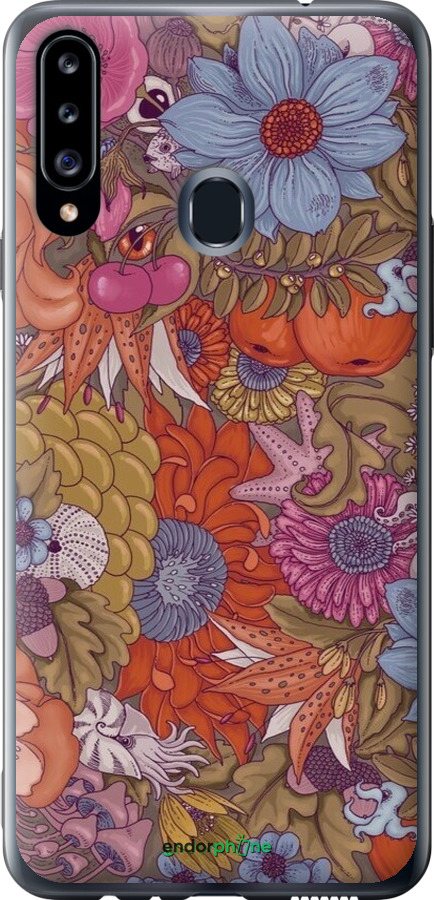 2D пластиковий чехол Абстрактні  квіти для Samsung Galaxy A20s A207F - 6526t-1775 изображение 