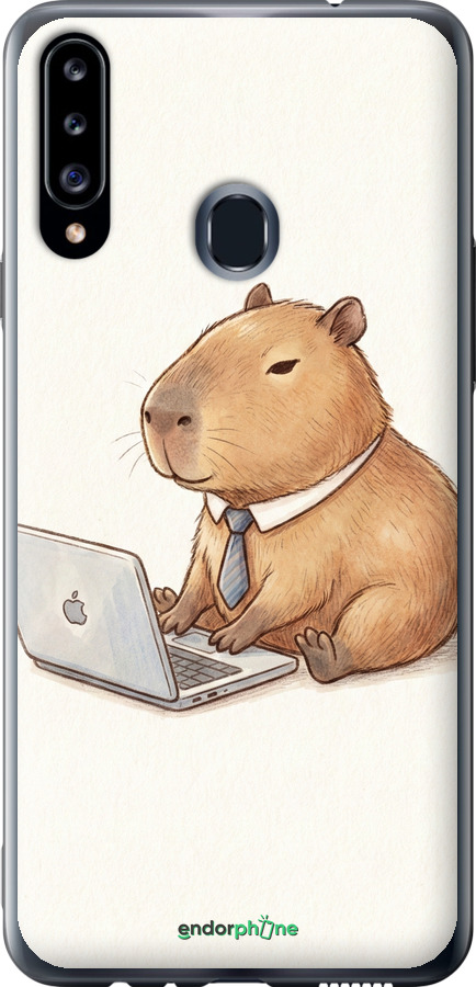 2D пластиковий чехол Funny Capybara CEO Working для Samsung Galaxy A20s A207F - 6777t-1775 изображение 