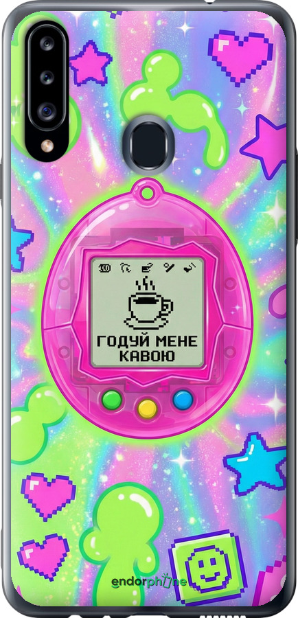 Силиконовый чехол Y2K Aesthetic Retro Pet: Годуй мене кавою для Samsung Galaxy A20s A207F - 6784u-1775 изображение 