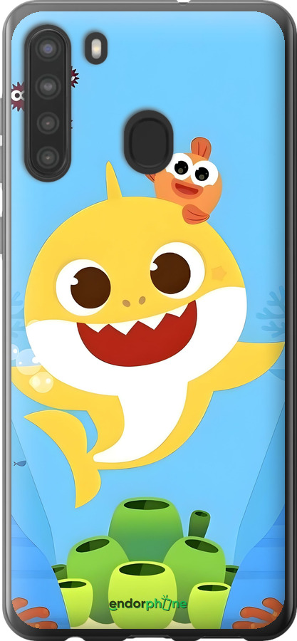 Силіконовий чехол Бейби Шарк для Samsung Galaxy A21 - 6303u-1841 изображение 