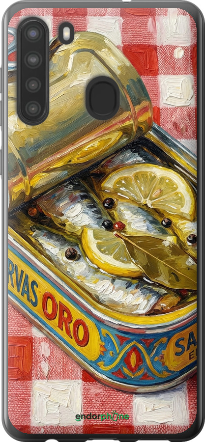 Силиконовый чехол Vintage Sardine Tin Phone для Samsung Galaxy A21 - 6772u-1841 изображение 