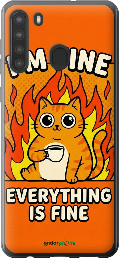 Силіконовий чехол Funny Cat для Samsung Galaxy A21 - 6786u-1841 изображение 