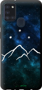 TPU чехол Горы и звезды нарисованы на фоне галактики для Samsung Galaxy A21s A217F - 6490b-1943 изображение 