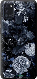 TPU чехол Абстрактный цветочный рисунок в синих тонах для Samsung Galaxy A21s A217F - 6539b-1943 изображение 