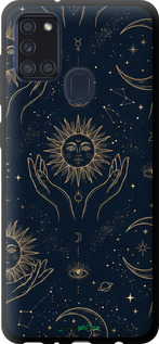 TPU чехол Celestial Harmony: Sun & Moon Gold Mystic Pattern для Samsung Galaxy A21s A217F - 6778b-1943 изображение 