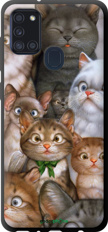 

TPU чорний чохол "Коти" для Samsung Galaxy A21s A217F