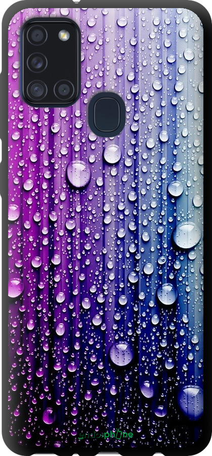 

TPU чорний чохол "Краплини води" для Samsung Galaxy A21s A217F, Синій
