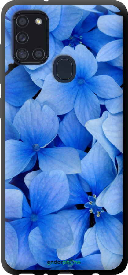 TPU чехол Сині квіти для Samsung Galaxy A21s A217F - 526b-1943 изображение 