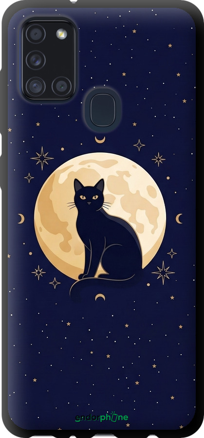 TPU чехол Cute Cat Celestial/Witchy для Samsung Galaxy A21s A217F - 6787b-1943 изображение 