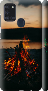 3D пластиковый матовый чехол Огонь для Samsung Galaxy A21s A217F - 6021m-1943 изображение 