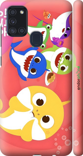 3D пластиковий матовий чехол Бейби Шаркс для Samsung Galaxy A21s A217F - 6305m-1943 изображение 