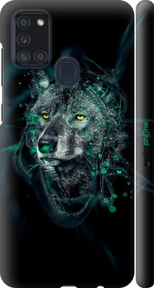 3D пластиковый матовый чехол Wolf для Samsung Galaxy A21s A217F - 6610m-1943 изображение 