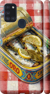 3D пластиковый матовый чехол Vintage Sardine Tin Phone для Samsung Galaxy A21s A217F - 6772m-1943 изображение 