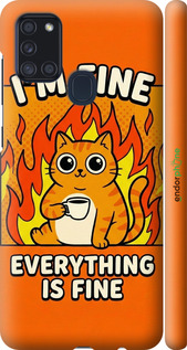 3D пластиковий матовий чохол 'Funny Cat' для Samsung Galaxy A21s A217F зображення 5