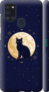 3D пластиковий матовий чохол 'Cute Cat Celestial/Witchy' для Samsung Galaxy A21s A217F зображення 3