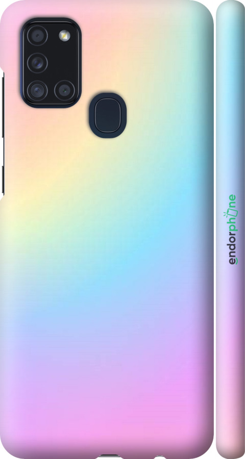 

3D пластиковий матовий чохол "Веселка 2" для Samsung Galaxy A21s A217F, Рожевий