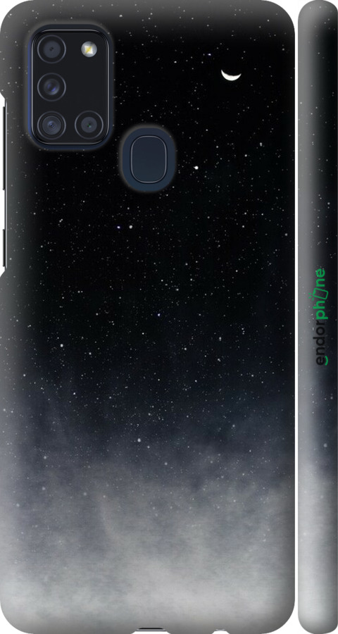 3D пластиковый матовый чехол Сині хмари, Синій місяць для Samsung Galaxy A21s A217F - 6396m-1943 изображение 