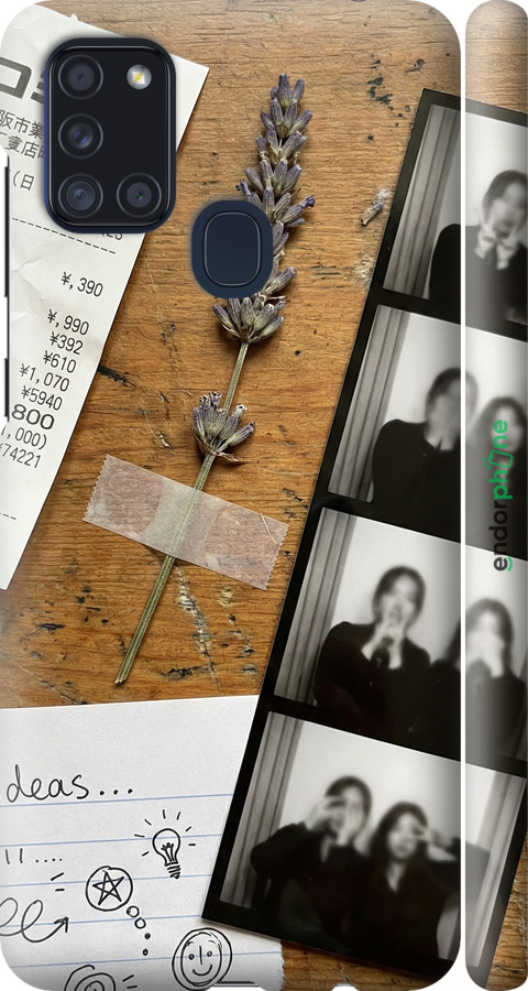 3D пластиковий матовий чехол Aesthetic Scrapbook Collage для Samsung Galaxy A21s A217F - 6773m-1943 изображение 