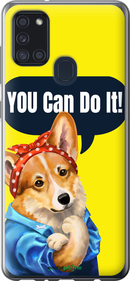 2D пластиковый чехол чехол с корги You Can Do It для Samsung Galaxy A21s A217F - 6184t-1943 изображение 