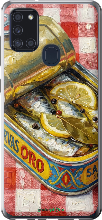 Силиконовый чехол Vintage Sardine Tin Phone для Samsung Galaxy A21s A217F - 6772u-1943 изображение 