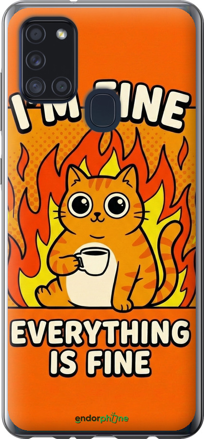 2D пластиковый чехол Funny Cat для Samsung Galaxy A21s A217F - 6786t-1943 изображение 