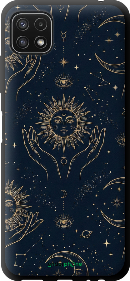 TPU чехол Celestial Harmony: Sun & Moon Gold Mystic Pattern для Samsung Galaxy A22 5G A226B - 6778b-2581 изображение 