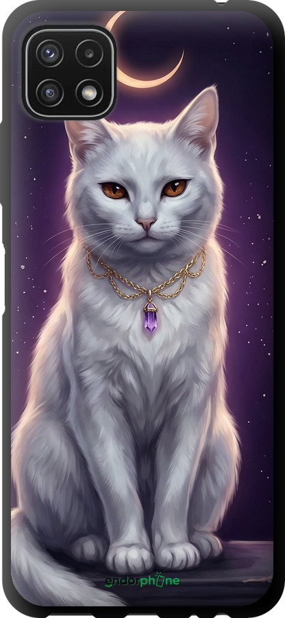 TPU чехол Mystic White Cat Gothic Dark Purple Gold для Samsung Galaxy A22 5G A226B - 6805b-2581 изображение 