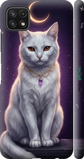 3D пластиковий матовий чехол Mystic White Cat Gothic Dark Purple Gold для Samsung Galaxy A22 5G A226B - 6805m-2581 изображение 