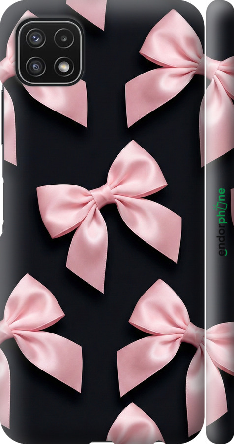 3D пластиковый матовый чехол Coquette Ribbons Dark Coquette для Samsung Galaxy A22 5G A226B - 6767m-2581 изображение 