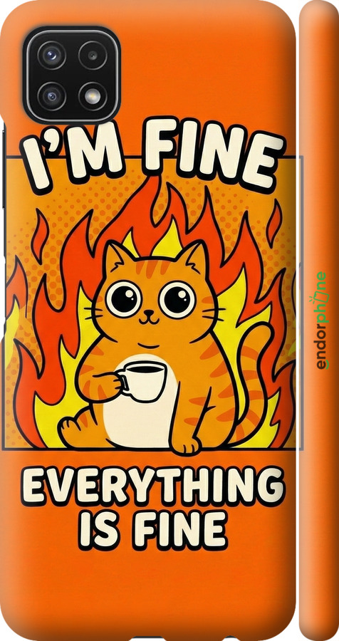 3D пластиковый матовый чехол Funny Cat для Samsung Galaxy A22 5G A226B - 6786m-2581 изображение 