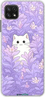 Чехол Bumper чехол Котик в цветах для Samsung Galaxy A22 5G A226B - 6390pc-2581 изображение 