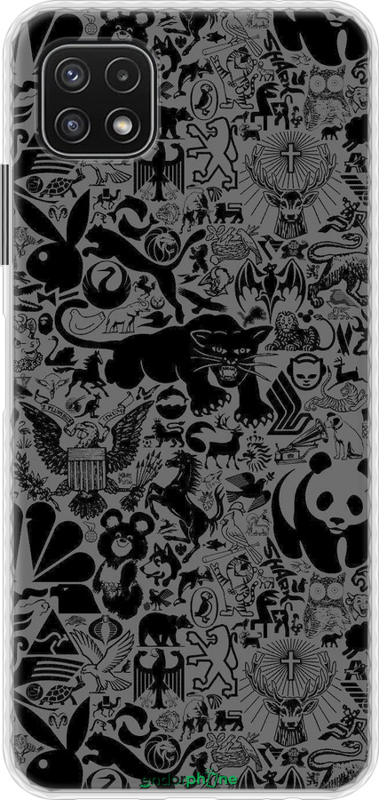 Чохол Bumper чехол Чорно-сірий стікер бомбінг для Samsung Galaxy A22 5G A226B - 2432pc-2581 изображение 