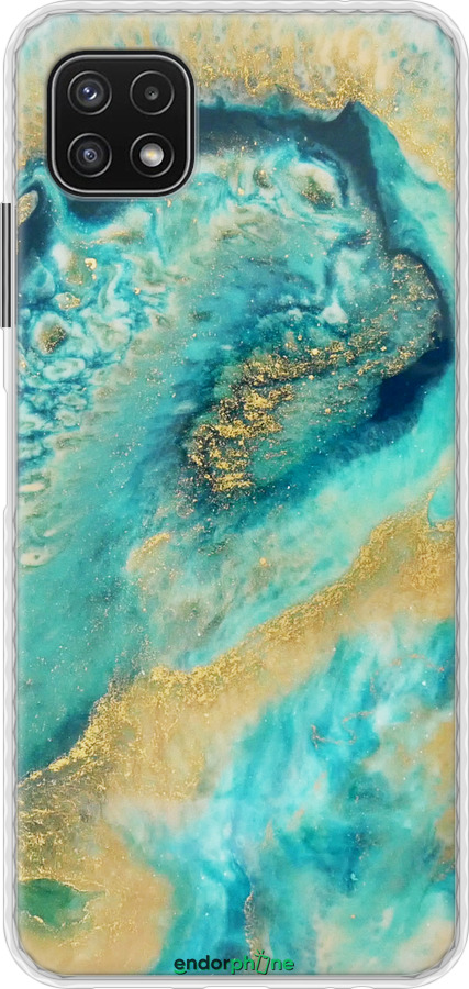 Чехол Bumper чехол Green marble для Samsung Galaxy A22 5G A226B - 4365pc-2581 изображение 