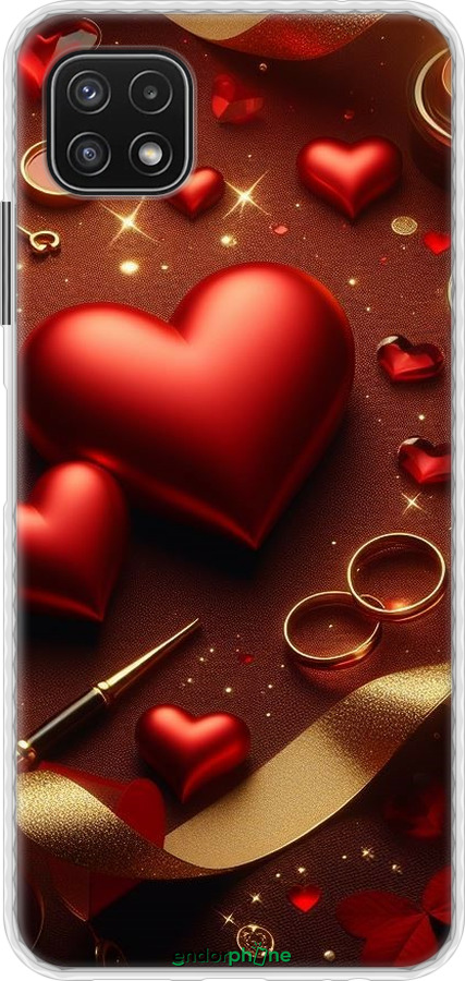 Чехол Bumper чехол Сердечки v3 для Samsung Galaxy A22 5G A226B - 5833pc-2581 изображение 