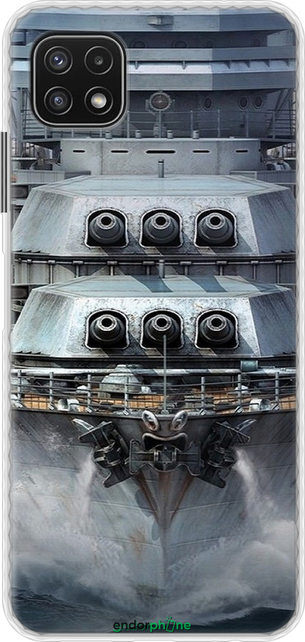 Чехол Bumper чехол Линкор, world of tanks, wargaming, военный корабль для Samsung Galaxy A22 5G A226B - 6453pc-2581 изображение 