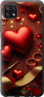 Силиконовый чехол Сердечки v3 для Samsung Galaxy A22 5G A226B - 5833u-2581 изображение 