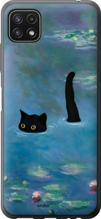 Силіконовий чехол Із зображенням кота та водяної лілії Monet для Samsung Galaxy A22 5G A226B - 6519u-2581 изображение 