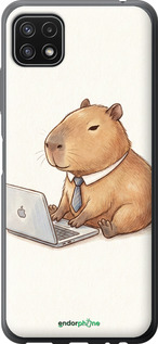 Силиконовый чехол Funny Capybara CEO Working для Samsung Galaxy A22 5G A226B - 6777u-2581 изображение 