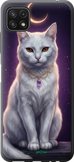 Силіконовий чехол Mystic White Cat Gothic Dark Purple Gold для Samsung Galaxy A22 5G A226B - 6805u-2581 изображение 