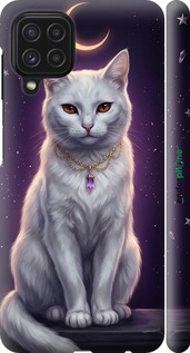 3D пластиковый матовый чехол Mystic White Cat Gothic Dark Purple Gold для Samsung Galaxy M32 M325F - 6805m-2558 изображение 