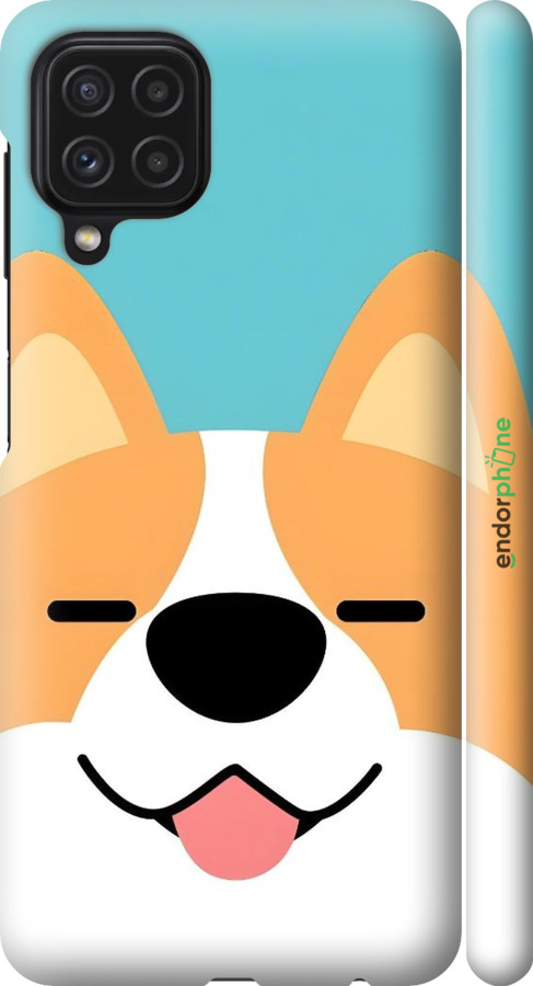 3D пластиковий матовий чехол Корги для Samsung Galaxy M22 M225F - 6280m-2551 изображение 