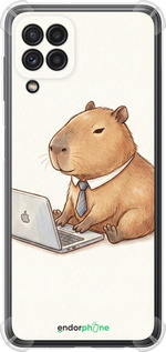 Силикон с усиленными углами чехол Funny Capybara CEO Working для Samsung Galaxy M22 M225F - 6777sp-2551 изображение 