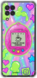 Силикон с усиленными углами чехол Y2K Aesthetic Retro Pet: Годуй мене кавою для Samsung Galaxy M22 M225F - 6784sp-2551 изображение 