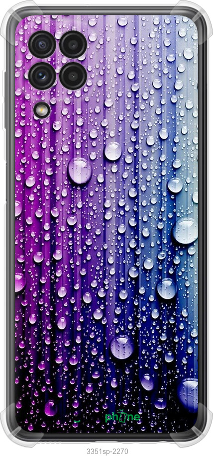 

Силіконовий протиударний с посиленими кутами чохол "Краплини води" для Samsung Galaxy A22 A225F, Синій