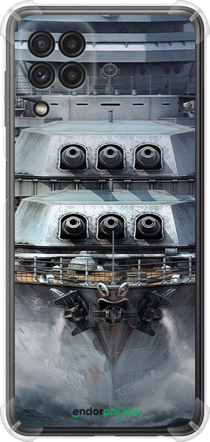 Силикон с усиленными углами чехол Линкор, world of tanks, wargaming, военный корабль для Samsung Galaxy M32 M325F - 6453sp-2558 изображение 